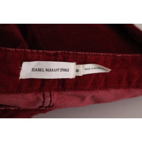 Isabel Marant Étoile Women's 36 Red N1501 Micro Corduroy Skinny Trousers Jeans - Picture 6 of 10